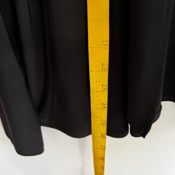 Frank Lyman Black Liquid Knit Cardigan Open Front Luxe Classic Evening Sz 10 - Picture 5 of 6